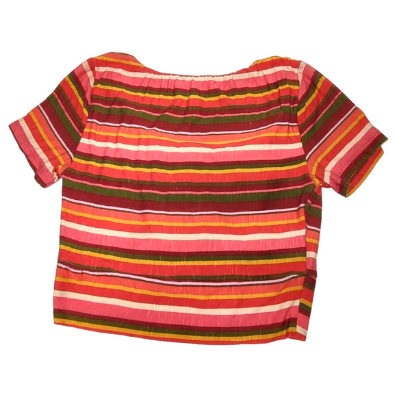 NEW BCBGeneration Crop Top Striped Summer Shirt or to Style with Cardigan Sz XS - Picture 8 of 9